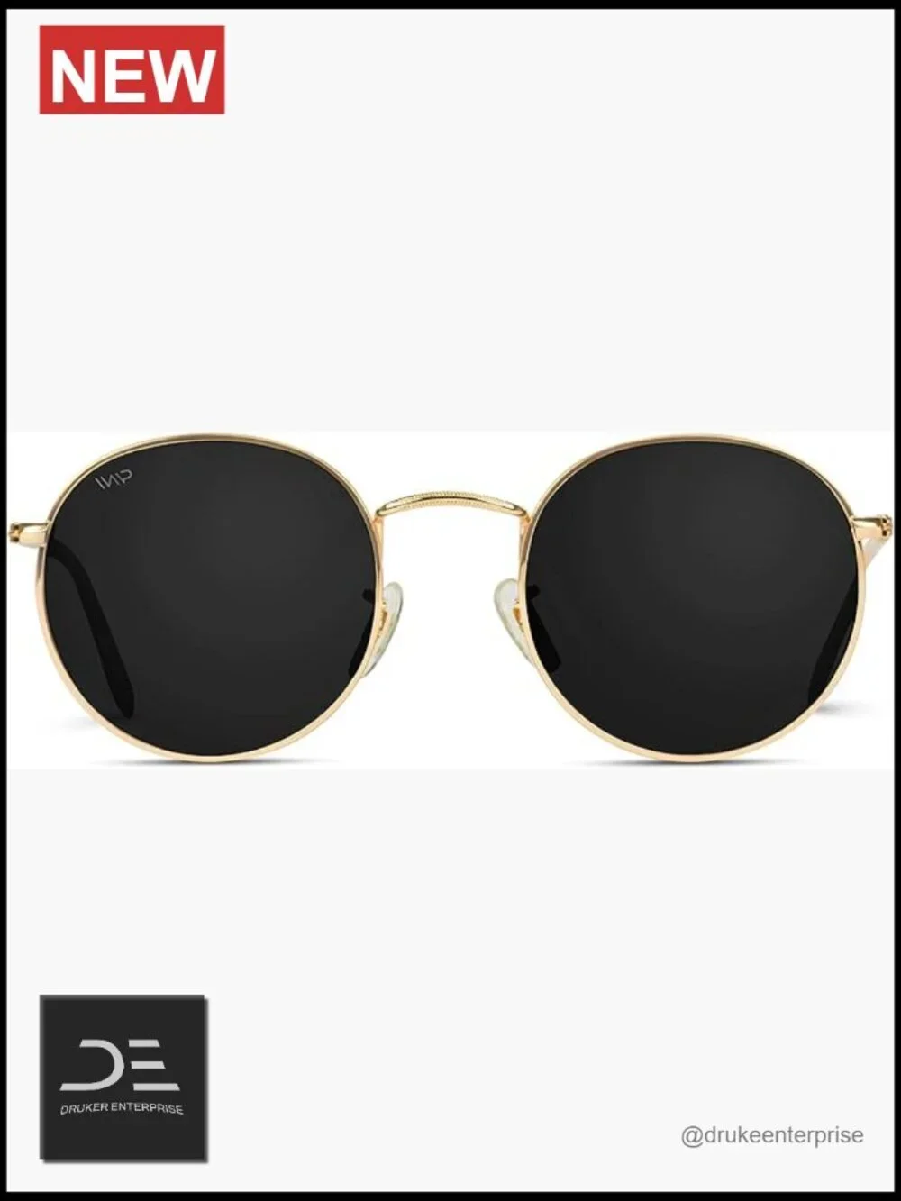 Round Polarized Sunglasses with Stainless Steel Frame